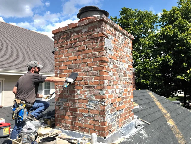 Completed chimney rebuild by Lincoln Chimney Sweep in Lincoln, RI