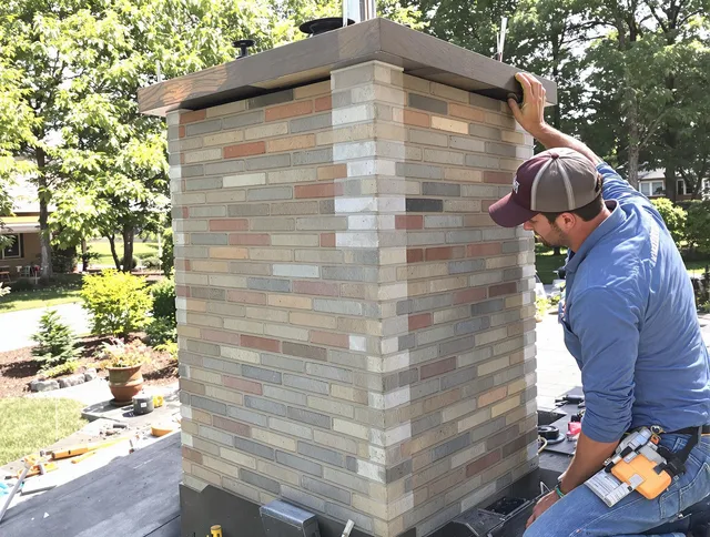Lincoln Chimney Sweep completing a modern chimney remodel in Lincoln, RI