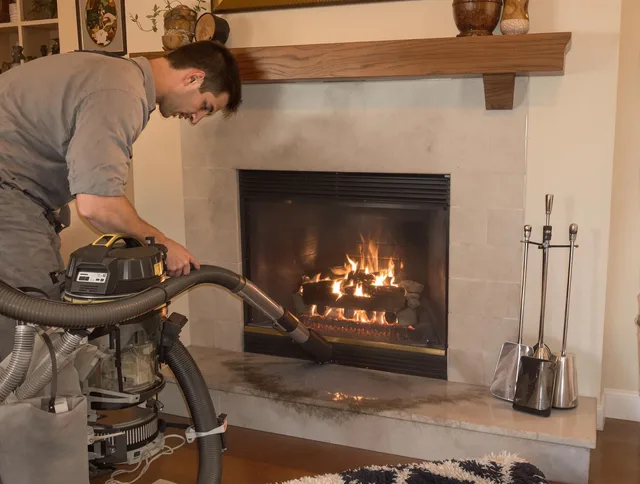 Routine fireplace upkeep by Lincoln Chimney Sweep in Lincoln, RI