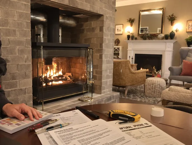 Lincoln Chimney Sweep verifying fireplace safety measures in Lincoln, RI