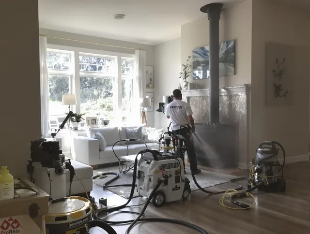 Soot removal service by Lincoln Chimney Sweep for a fireplace in Lincoln, RI